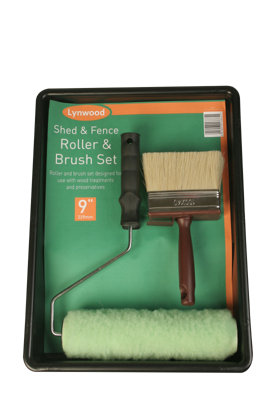 Lynwood 9" Shed & Fence Paint Roller Paint Brush Set