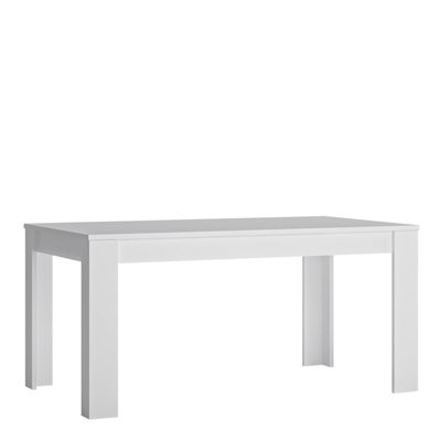 Lyon Large extending dining table 160/200 cm in White and High Gloss ...