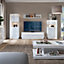 Lyon Narrow display cabinet (LHD) 123.6cm high (including LED lighting) in White and High Gloss