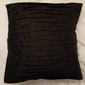 Lyon Pleated Faux Silk Scatter Cushion Cover Brown