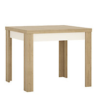 Lyon Small extending dining table 90/180cm in Riviera Oak/White High Gloss
