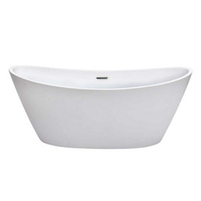 Lyon White Acrylic Freestanding Bath (L)1700mm (W)800mm