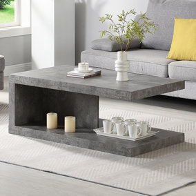 Lyra Coffee Table Wooden Coffee Table for Living Room Centre Table Tea Table for Living Room Furniture Concrete Effect