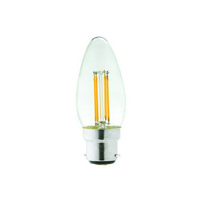 Lyveco BC Candle Clear LED 4 Filament 470 Lumens Dimmable Light Bulb 2700K Transparent (One Size)