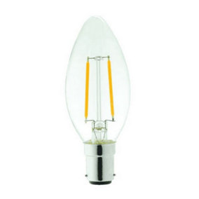 Lyveco SBC Clear LED 2 Filament 240 Lumens Candle 2700K Light Bulb Transparent (One Size)