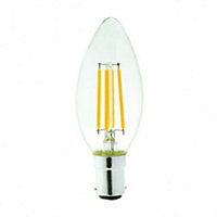 Lyveco SBC Clear LED 4 Filament 470 Lumens Candle 2700K Light Bulb Transparent (One Size)