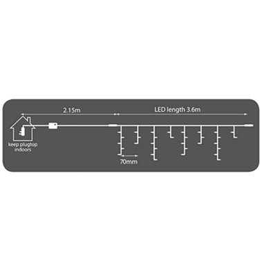 Lyyt 3.6m 180 Warm White LED Connectible Multi-Sequence Icicle String Lights
