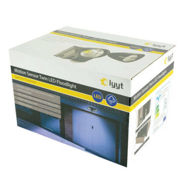 Lyyt Battery Powered Motion Sensor Twin LED Floodlight