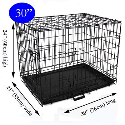 M 30inch Foldable Black Dog Cage - 4