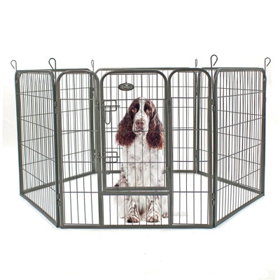 M 6 Panel Heavy Duty Play Pen Black