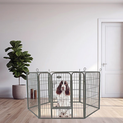 M 6 Panel Heavy Duty Play Pen Black - 7
