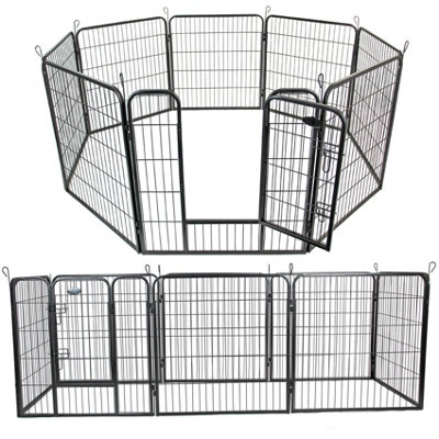 M 8 Panel Heavy Duty Play Pen Black