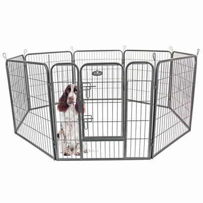 M 8 Panel Heavy Duty Play Pen Black