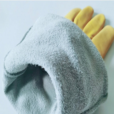 M-Grey Heavy-Duty Goatskin Long Sleeve Gardening Gloves - 3