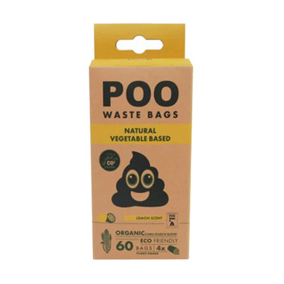 M-Pets Lemon Dog Poop Bags (Pack of 60) Yellow (Medium)