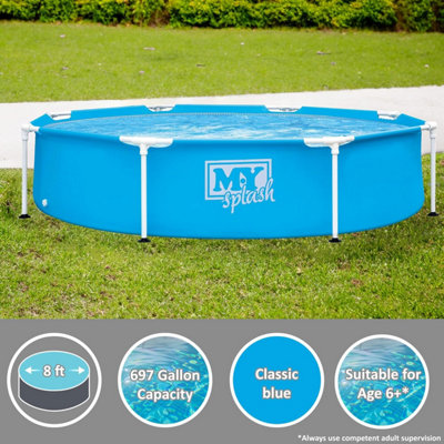 M.Y Splash 8ft x 26in Metal Frame Swimming Pool