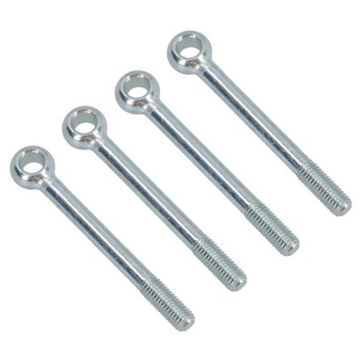M10 100mm Eye Bolt 4 Pack Zinc Plated Threaded Rings DIN444 Catenary Wire