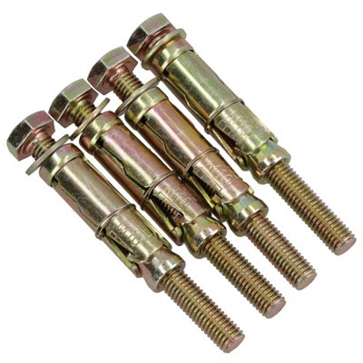 M10 10mm x 100mm Expansion Rawl Bolt for Masonry Sleeve Anchors Fastener 4pk