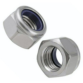 M10  (25 pcs) Premium Locking Nuts Nylon insert Lock Nut Steel Nyloc DIN 985