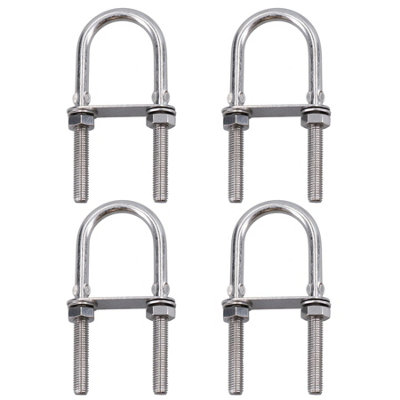 M10 40mm x 122mm U-Bolt / N-Bolt Stainless Steel Marine Grade Boat Trailer 4 Pack