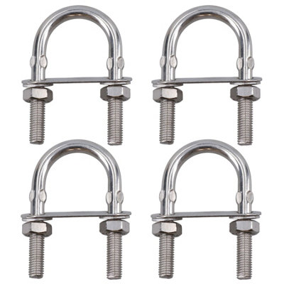 M10 40mm x 82mm U-Bolt / N-Bolt Stainless Steel Marine Grade Boat Trailer 4 Pack
