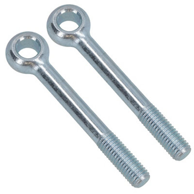 M10 80mm Eye Bolt 2 Pack Zinc Plated Threaded Rings DIN444 Catenary Wire