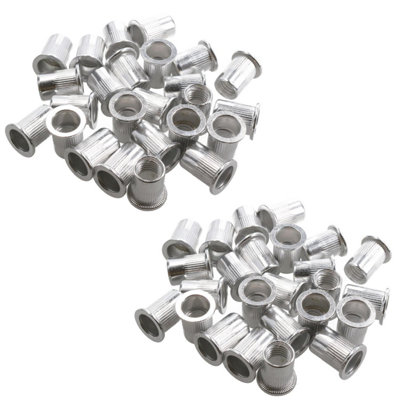 M10 Alu Nut Serts Riveting Nuts Rivet Threaded Inserts Blindnut Rivnut 50pc