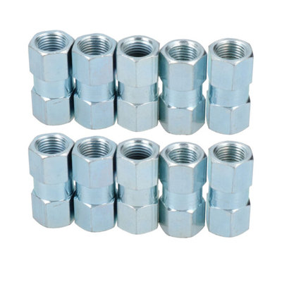 M10 x 1mm Inline Female Brake Pipe Joiner Connector Fitting For 3/16" Pipe 10pc