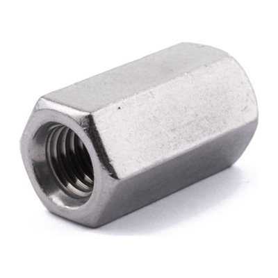 M10 X 20 Hex Rod Connector Nut 10 Pack A2 Stainless Steel