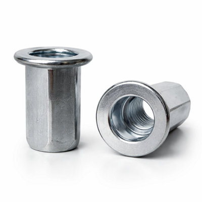 M10 X 24MM - PACK OF 100 - AN 322 - ZINC PLATED BLIND RIVET NUTS ...
