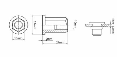 M10 x 24mm - Pack of 100 - AN 322 - Zinc Plated Blind Rivet Nuts ...
