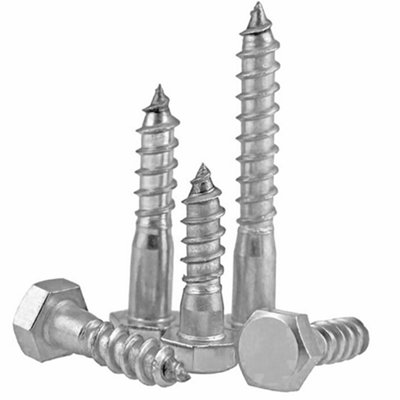 25 Pack 1/2 X 10 Hex Head Lag Bolts - Zinc Plated Steel, A307 Grade, Wood Screws By Lexar Industrial
