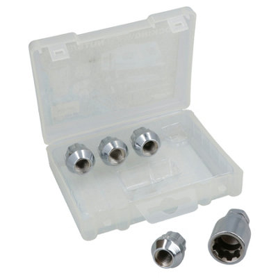 4PC Chrome M12x1.5 Lug Nuts + Key – Anti-Theft Security Lock Set For Wheels