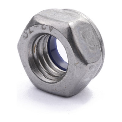 M12 X 1.5 Nylon Insert Nut 20 Pack DIN 985 A2 Stainless Steel