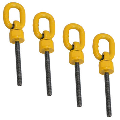 M12 x 110mm Swivel Rotating Lifting Point Eye Bolt Ring 0.5t Capacity 4pc