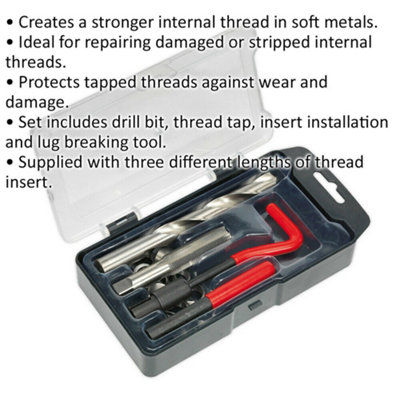 M14 x 1.25mm Thread Repair Kit - Drill Bit - Thread Tap - Lug Breaking Tool