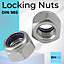 M16  (10 pcs) Premium Locking Nuts Nylon insert Lock Nut Steel Nyloc DIN 985