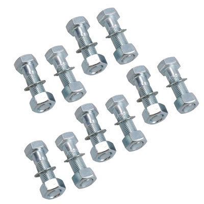 M16 (16mm) x 45mm High Tensile Tow Bar Ball Fixing Bolts Washers + Nuts 10 Pack