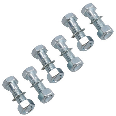 M16 (16mm) x 45mm High Tensile Tow Bar Ball Fixing Bolts Washers + Nuts 6 Pack