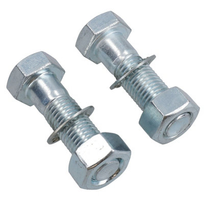 M16 (16mm) x 55mm High Tensile Tow Bar Ball Fixing Bolts Washers + Nuts 2 Pack