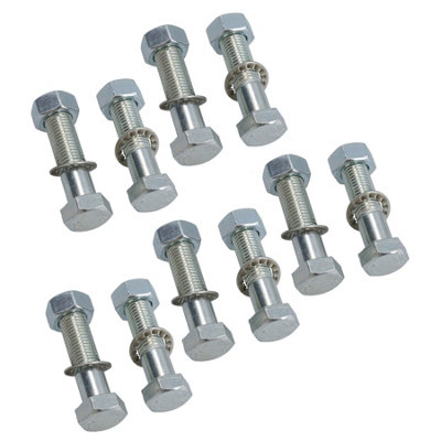 M16 (16mm) x 65mm High Tensile Tow Bar Ball Fixing Bolts Washers + Nuts 10 Pack