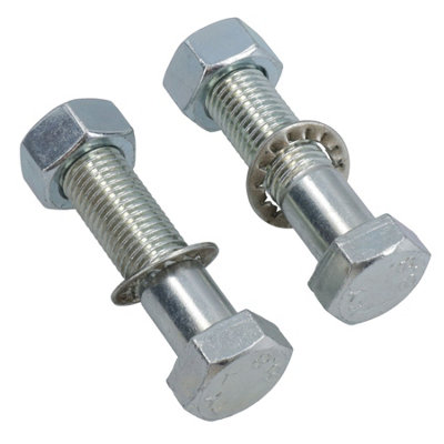 M16 (16mm) x 65mm High Tensile Tow Bar Ball Fixing Bolts Washers + Nuts 2 Pack