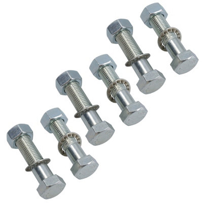 M16 (16mm) x 65mm High Tensile Tow Bar Ball Fixing Bolts Washers + Nuts 6 Pack