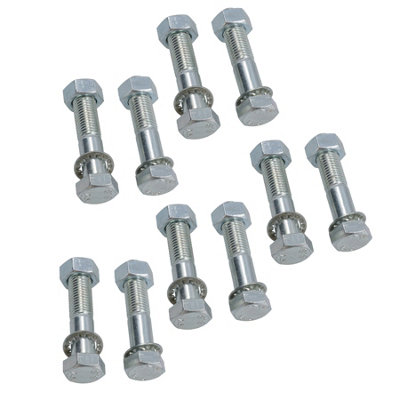 M16 (16mm) x 75mm High Tensile Tow Bar Ball Fixing Bolts Washers + Nuts 10 Pack