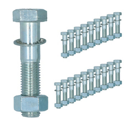 M16 (16mm) x 75mm High Tensile Tow Bar Ball Fixing Bolts Washers + Nuts 20 Pack