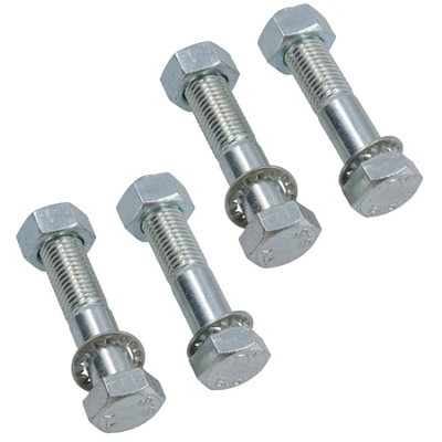 M16 (16mm) x 75mm High Tensile Tow Bar Ball Fixing Bolts Washers + Nuts 4 Pack