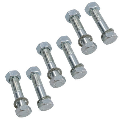 M16 (16mm) x 75mm High Tensile Tow Bar Ball Fixing Bolts Washers + Nuts 6 Pack