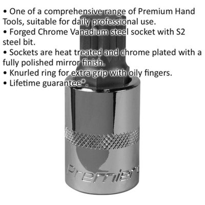 M16 Forged Spline Socket Bit - Durable Chrome Vanadium Wrench Socket for Versatile Use