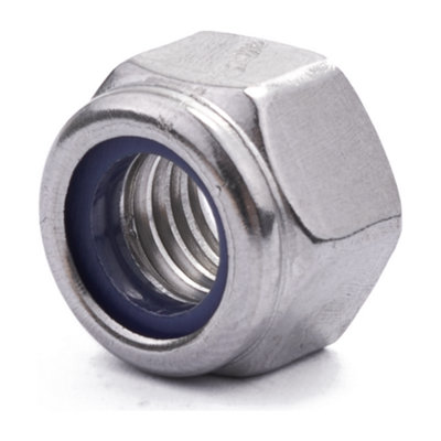 M16 Nylon Insert Nut (Type P) 20 Pack DIN 982 A2 Stainless Steel