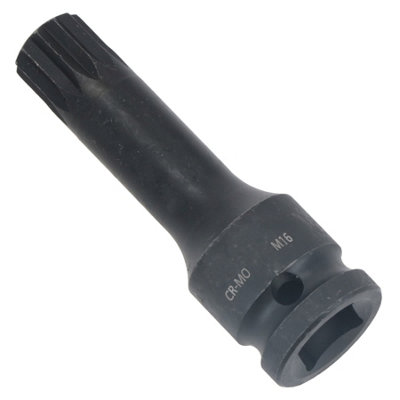 M16 x 78mm Spline Bit Triple Square Impacted Extra Long 1/2